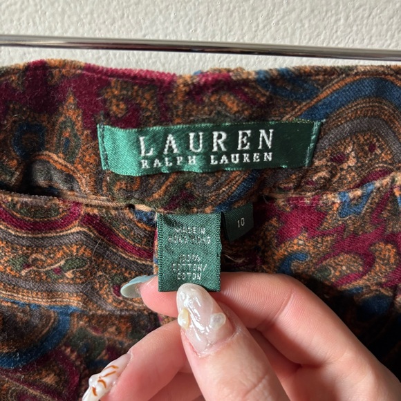 Ralph Lauren Multicolor Paisley Women's Straight Leg Pants - Picture 3 of 4